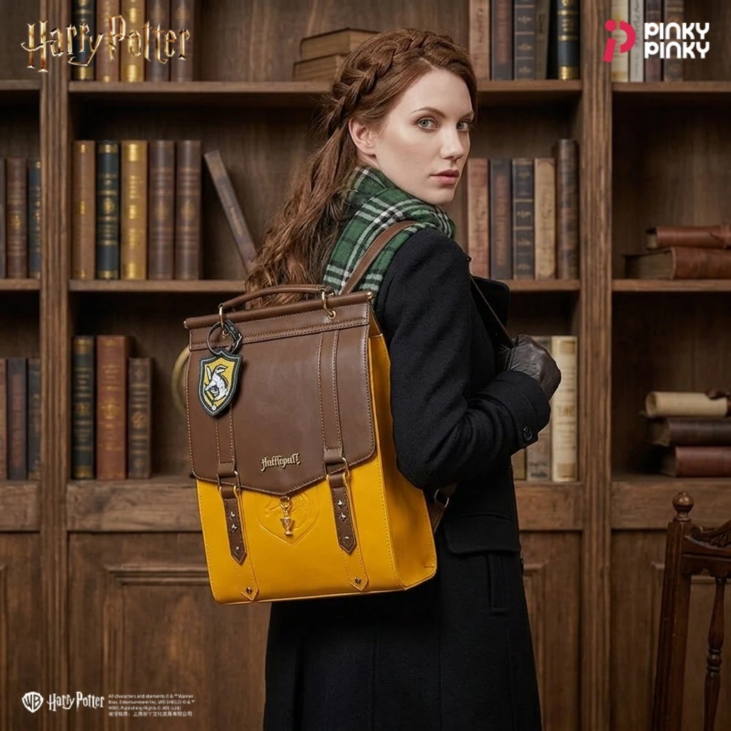 Pinky Harry Potter Backpack Vintage Preppy Style School Bag for Daily Halloween Christmas Birthday Gift for Students Fans Women view 2