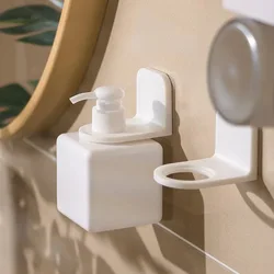 Wall Mounted Bathroom Organizer - Self-Adhesive Shampoo Bottle Shelf Soap Dispenser Holder Shower Gel Rack Hooks for Towels