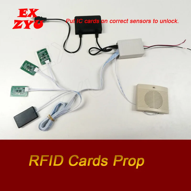 Upgraded RFID Card Prop real life escape room game place ID cards on right card sensors to escape the chamber room EX ZYU