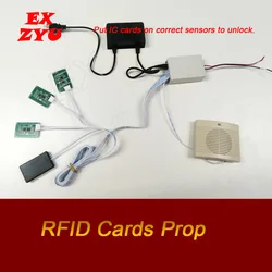 Upgraded RFID Card Prop real life escape room game place ID cards on right card sensors to escape the chamber room EX ZYU