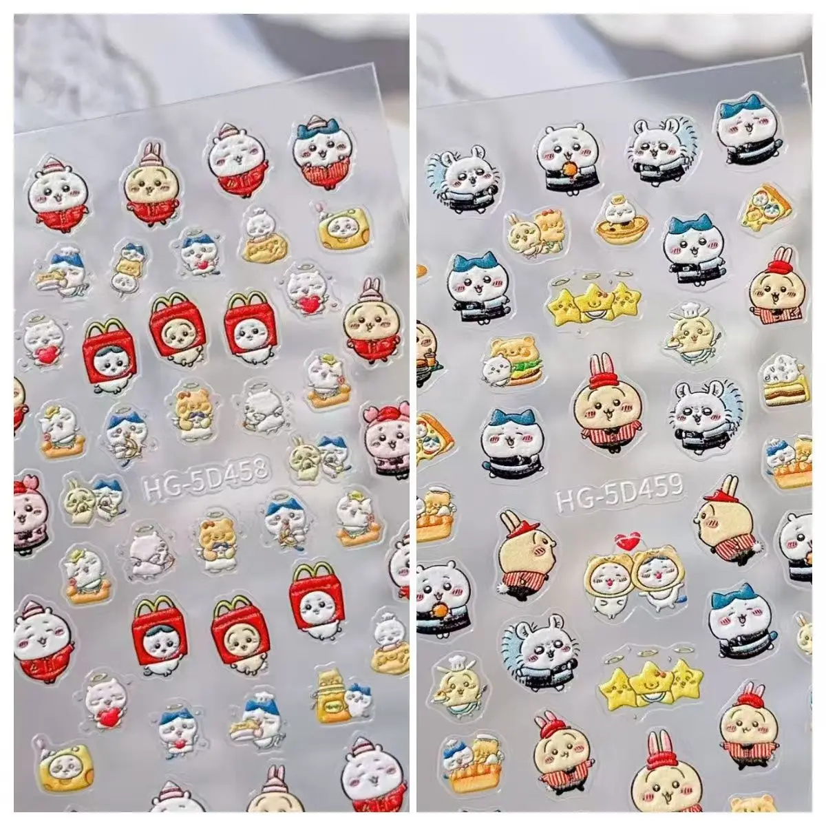 New Style Chiikawa Nail Stickers Cute Cartoon Embossed Good-looking 3D Waterproof Stickers Pen Water Cup Stickers Decoration