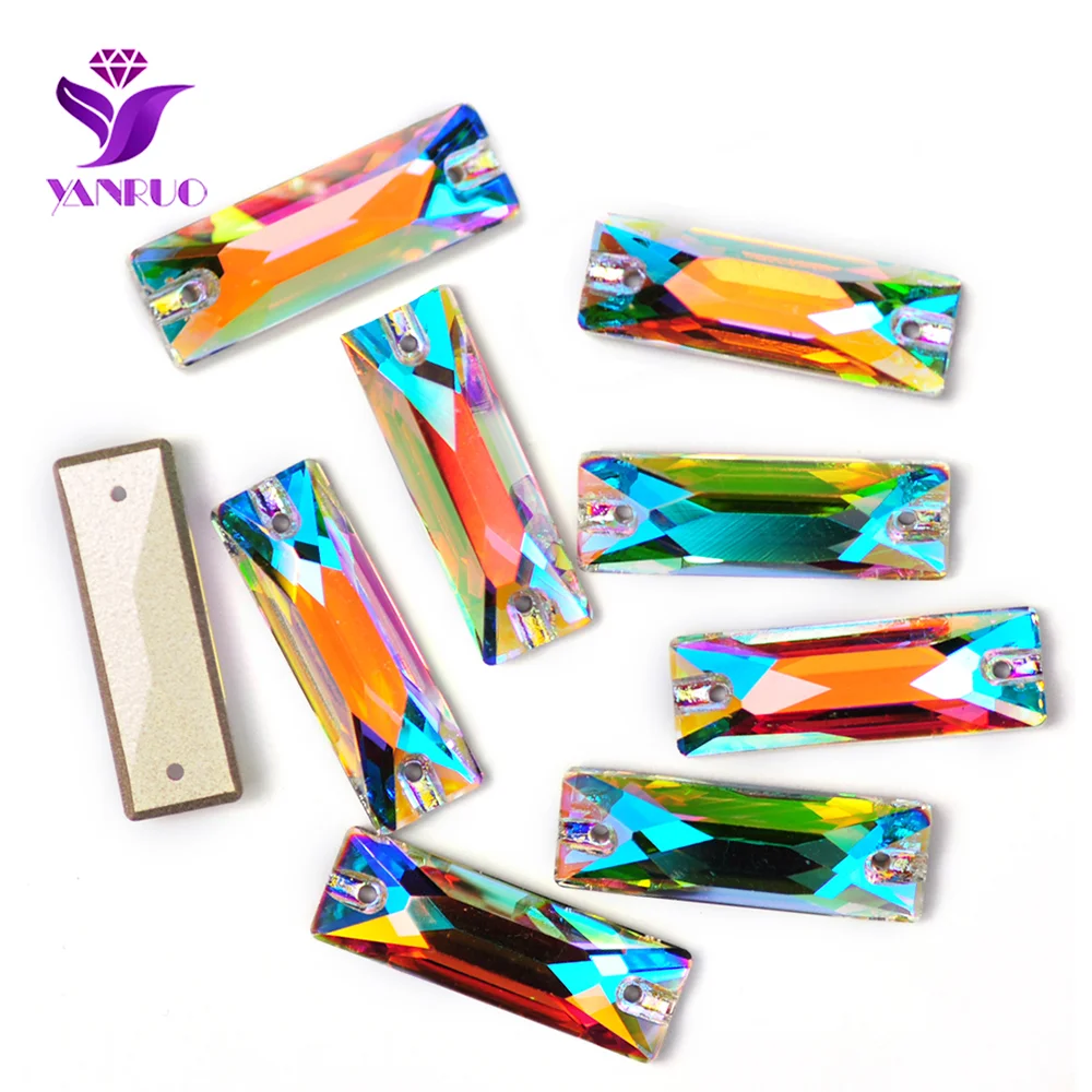 YANRUO 3255 Cosmic Baguette Alle Farben Aufnähsteine Glas-Strasssteine für Trikotkleider, zum Aufnähen von Strasssteinen für Kleidung – Detail 2