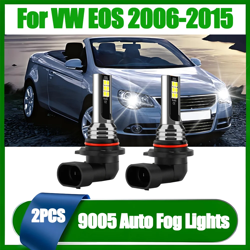 

2PCS 9005 60W Auto Fog Lights 20000LM High Power Fog Lamps 6000K White 12V Canbus No Error Plug and Play For VW EOS 2006-2015