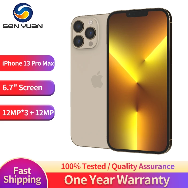 

95% New Apple iPhone 13 Pro 5G Mobile Phone eSIM 6.1'' Face ID 6GB RAM 128GB/256GB/512GB ROM NFC Hexa Core CellPhone