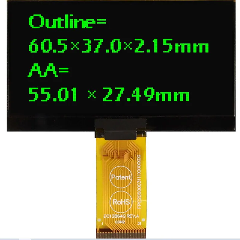 WEO012864KWAP3N00000 Winstar 2.7 inch Graphic OLED Monochrome 128x64 Display Color White  New and original 1pc/Lot