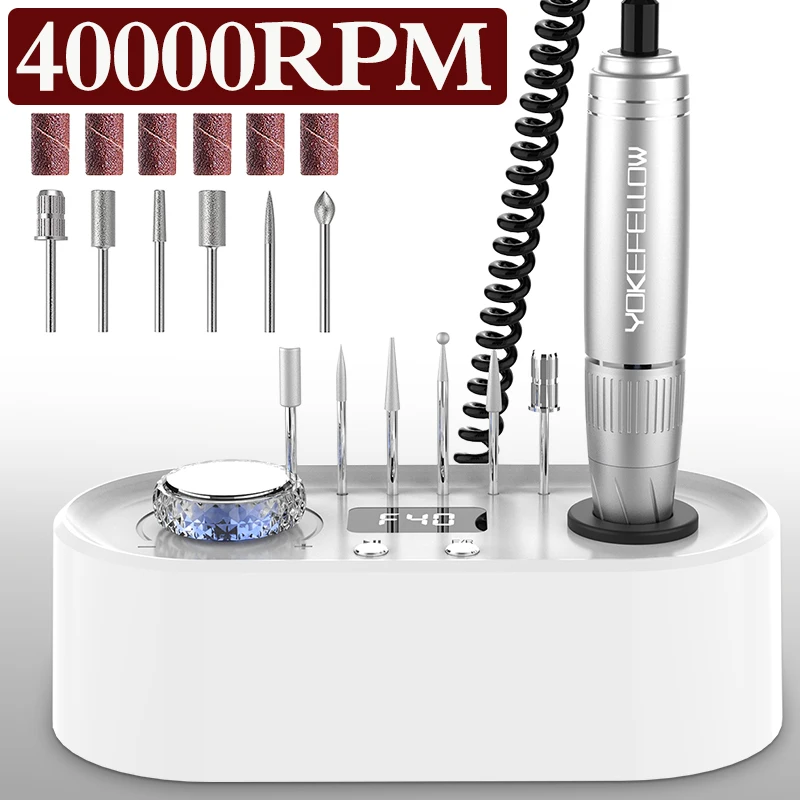 Nail Drill Machine 40000RPM Nail Gel Polisher for Manicure Machine Electric Nail Drill for Nail Art Salon Tools