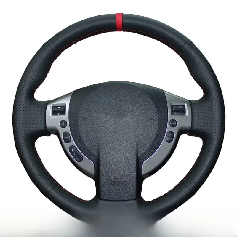 Dostosowane pokrycie na kierownicę samochodu antypoślizgowe skórzane akcesoria samochodowe dla Nissan Qashqai J10 J11 X-Trail T31 NV200 Rogue — zdjęcie 2