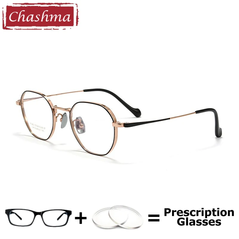 

Chashma Women Fashion Pure Titanium Eyewear Prescription Glasses Lightweight Big Bridge 21mm Frames Men Eyeglasses Spectacles