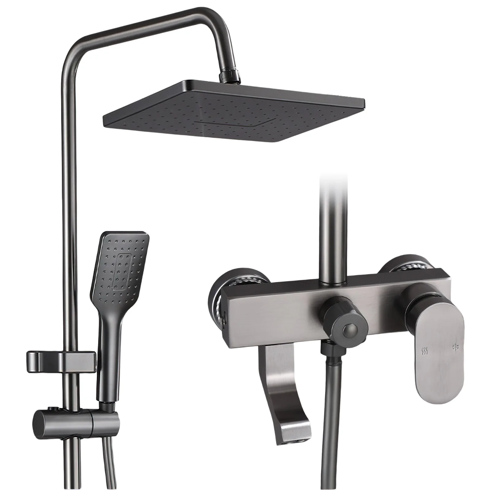 Bathroom Stainless Shower Full Set 3 Mode Bathtub Shower System Pressurized Shower Sets Thermostatic Self-cleaning Shower Faucet