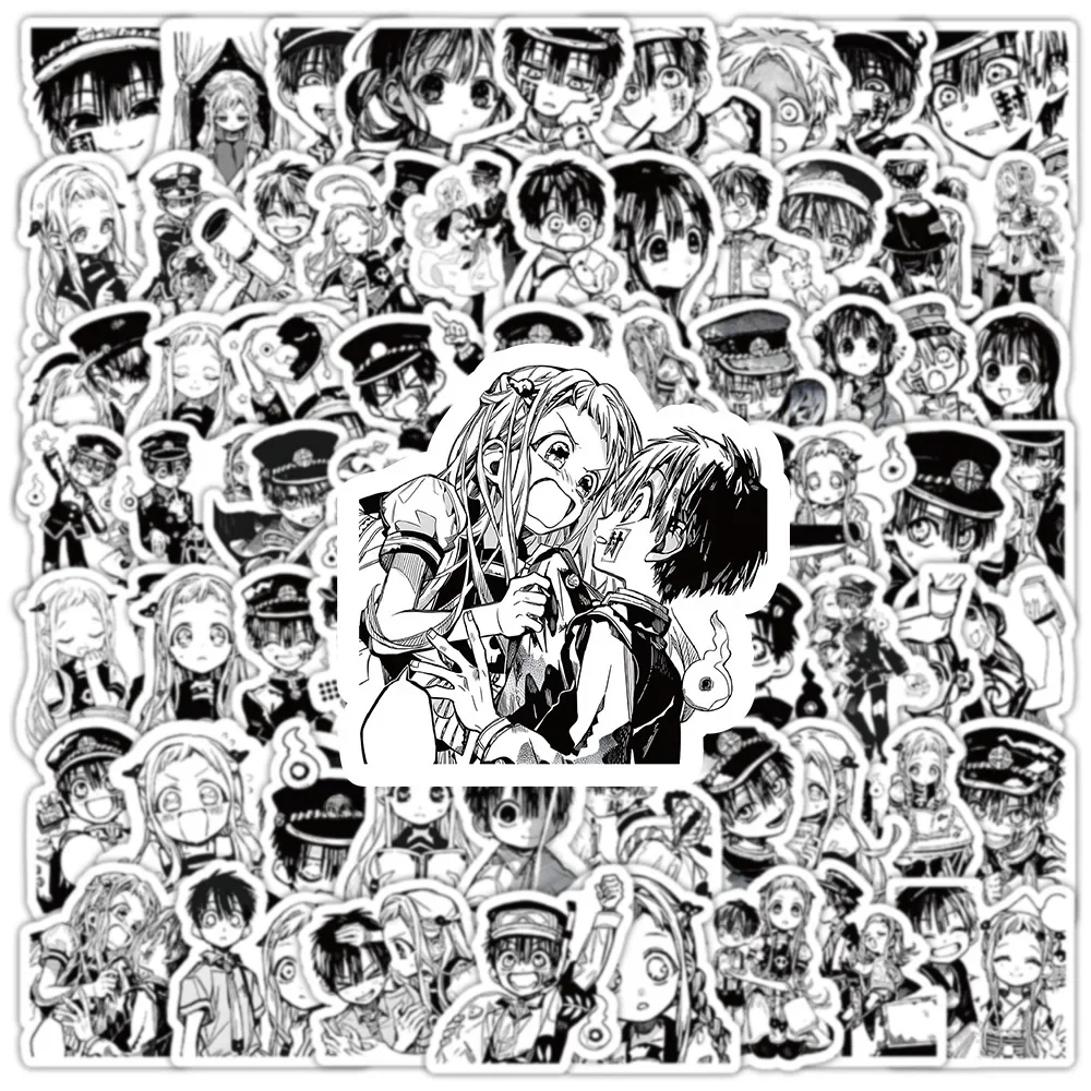 AliExpress GOGOTU 10/30/50/100PCS Toilet Bound Hanako Kun Stickers Black White Sticker Anime Decals DIY Luggage Laptop Phone Car Bike Skateboard