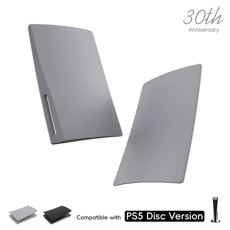 Replacement Console Faceplate Shell Cover for P5 Disc Version – Matte Gray Side Panels, Smooth Paint Finish Protective Case