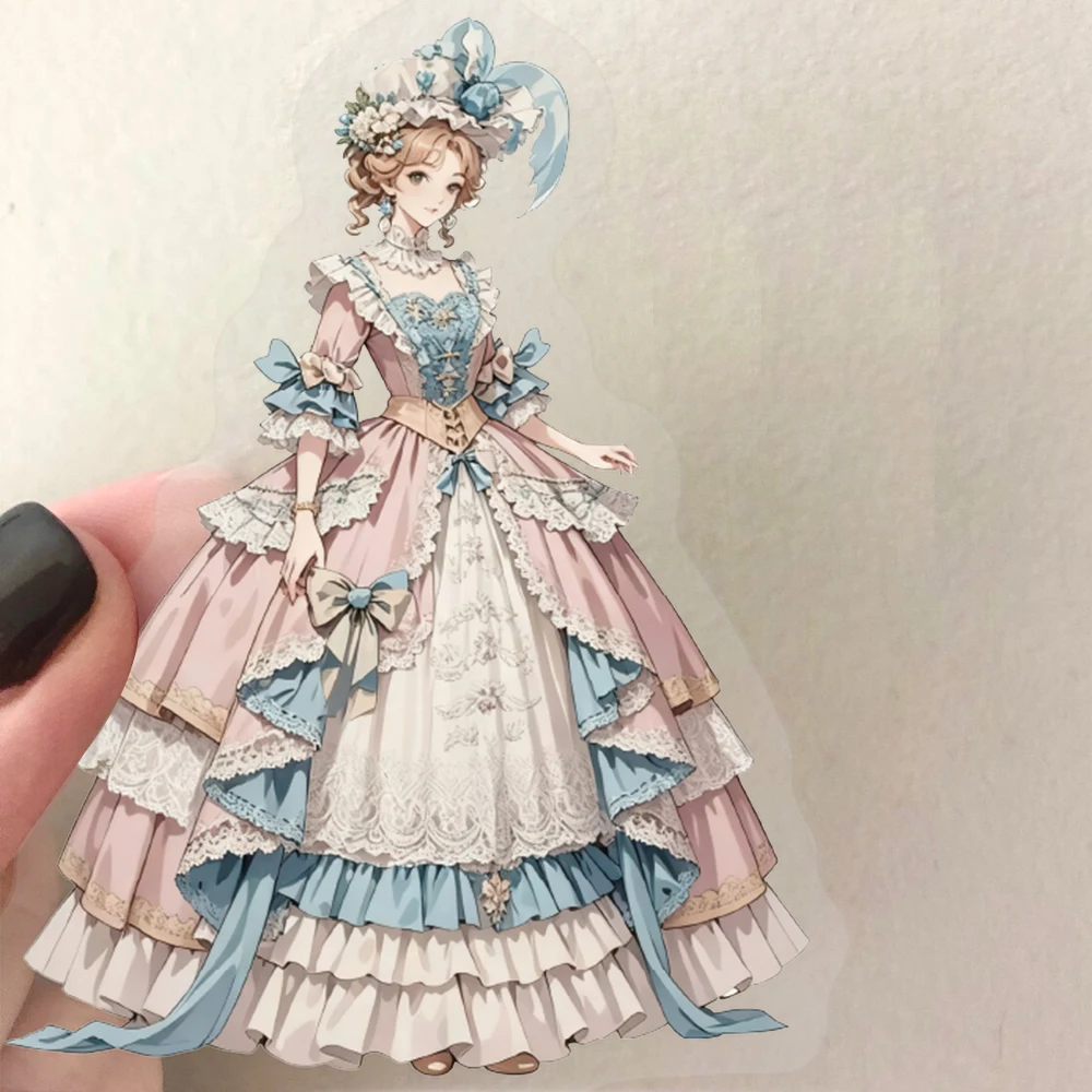 50 autocollants transparents imperméables pour robe de fille, pour la décoration de téléphone portable, de valise, de papeterie, de carnet, bricolage