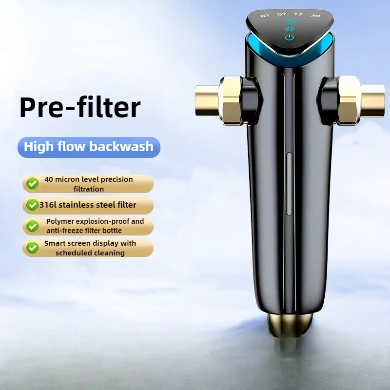 

Интеллектуальный предварительный фильтр, бытовая автоматическая очистка и обратная промывка, центральная очистка воды, очиститель воды с большим расходом