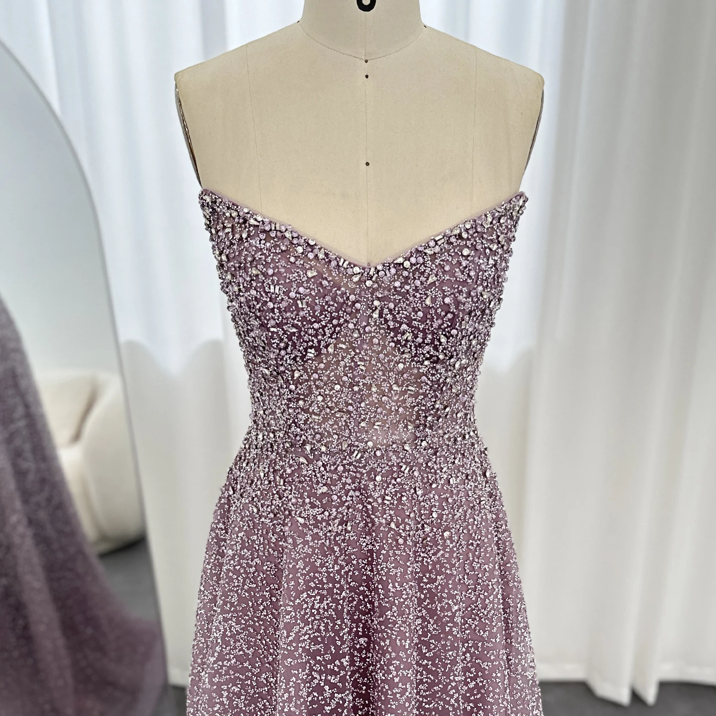 Sharon Said Bling Blaues Kristall-Luxus-Abendkleid in Übergröße für Hochzeitsfeier, Formelle Kleider SS699 Maßanfertigung – Detail 16
