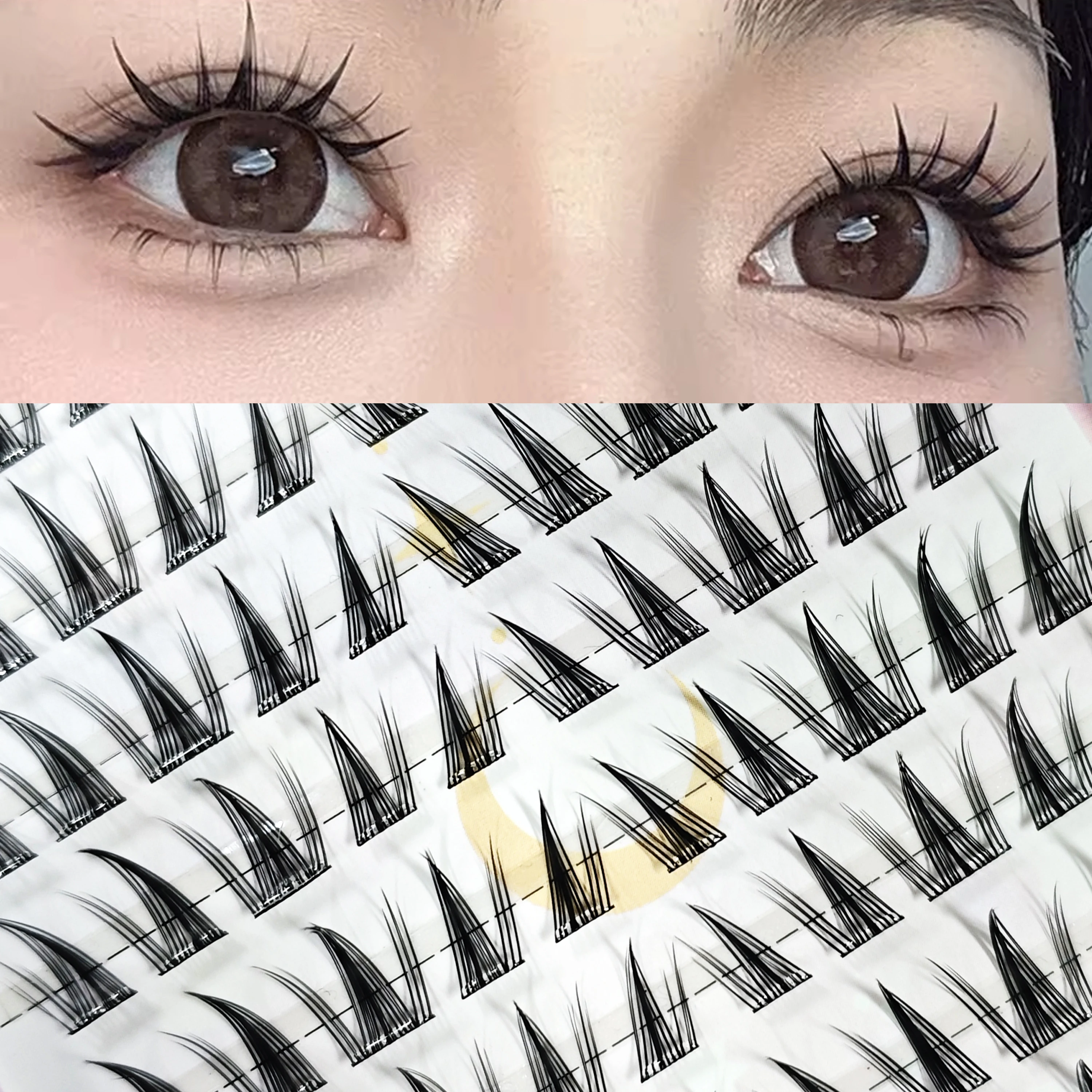 HISYI Star Eye Kleberfreie Serie Falsche Wimpern Segmentierte Selbstverlängerung Einfach zu bedienen Eine Vielzahl von Kombinationssets
