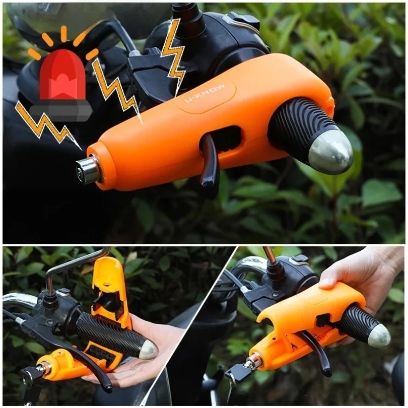 AliExpress Alarms Sound Motorcycle Handlebar Lock Bicycle Scooter Electric Vehicle Bike Safe Anti-theft Accelerator Brake Lock Padlocks