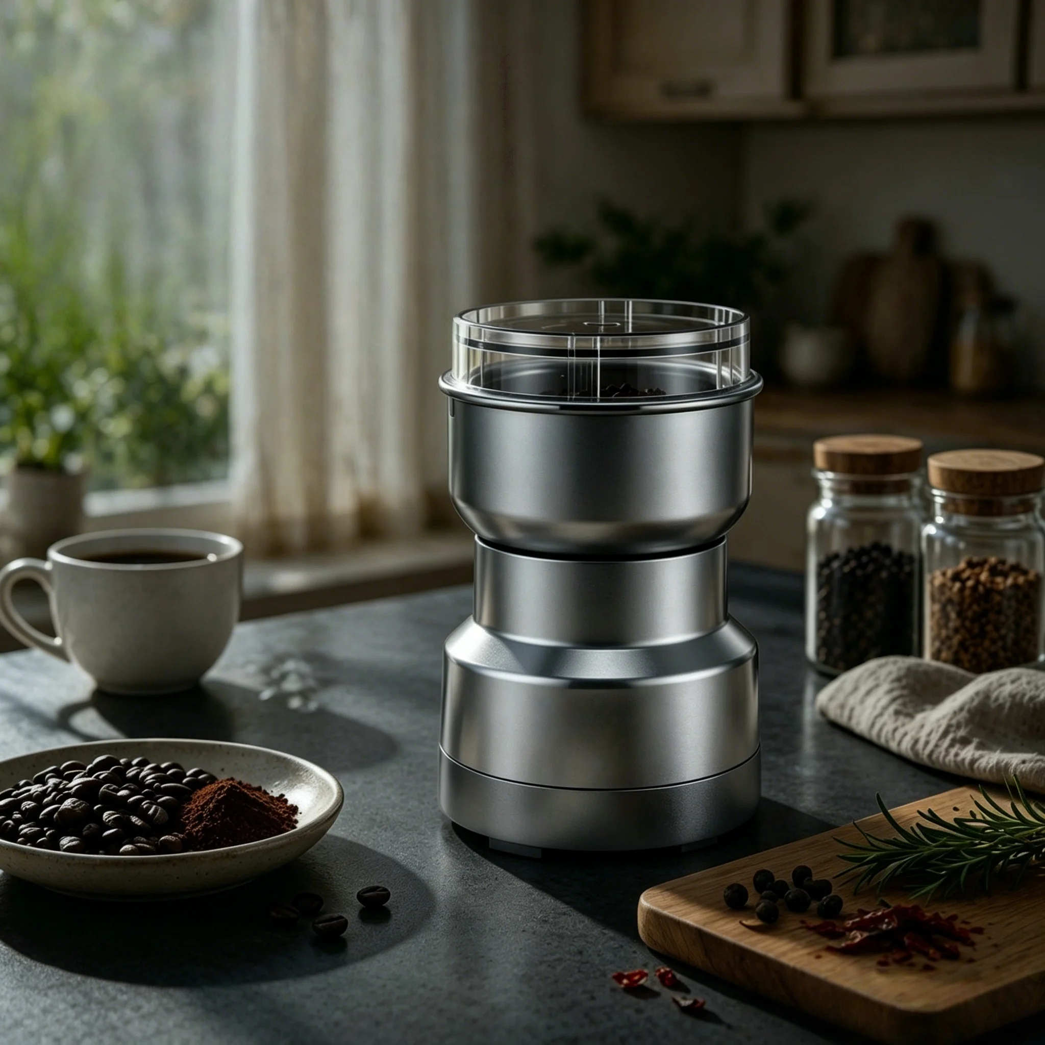 Moulin à café, un outil de mouture simple pour un usage quotidien, peut être utilisé pour moudre manuellement les grains et sert également de récipient de stockage.