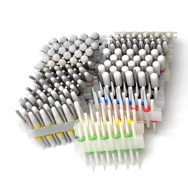 10 Keramikbohrer, Fräser, Zubehör für rotierende Nagellack-Schleifmaschinen, Zubehör für
