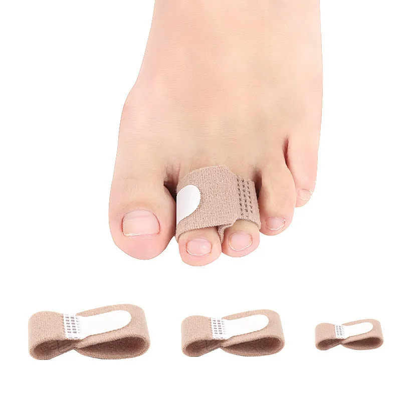 

6PACK Cushioned Toe Wraps Hammer Toe Straightener For Align Crooked Toe Fabric HammerToe Corrector Day and Night Use Black Beige