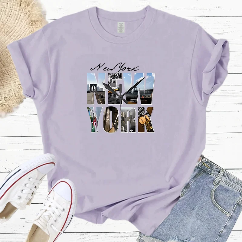 New York Cityscape Fashion Sports Women's T-Shirt Harajuku Graphic Clothing Women's Top,Drop Ship