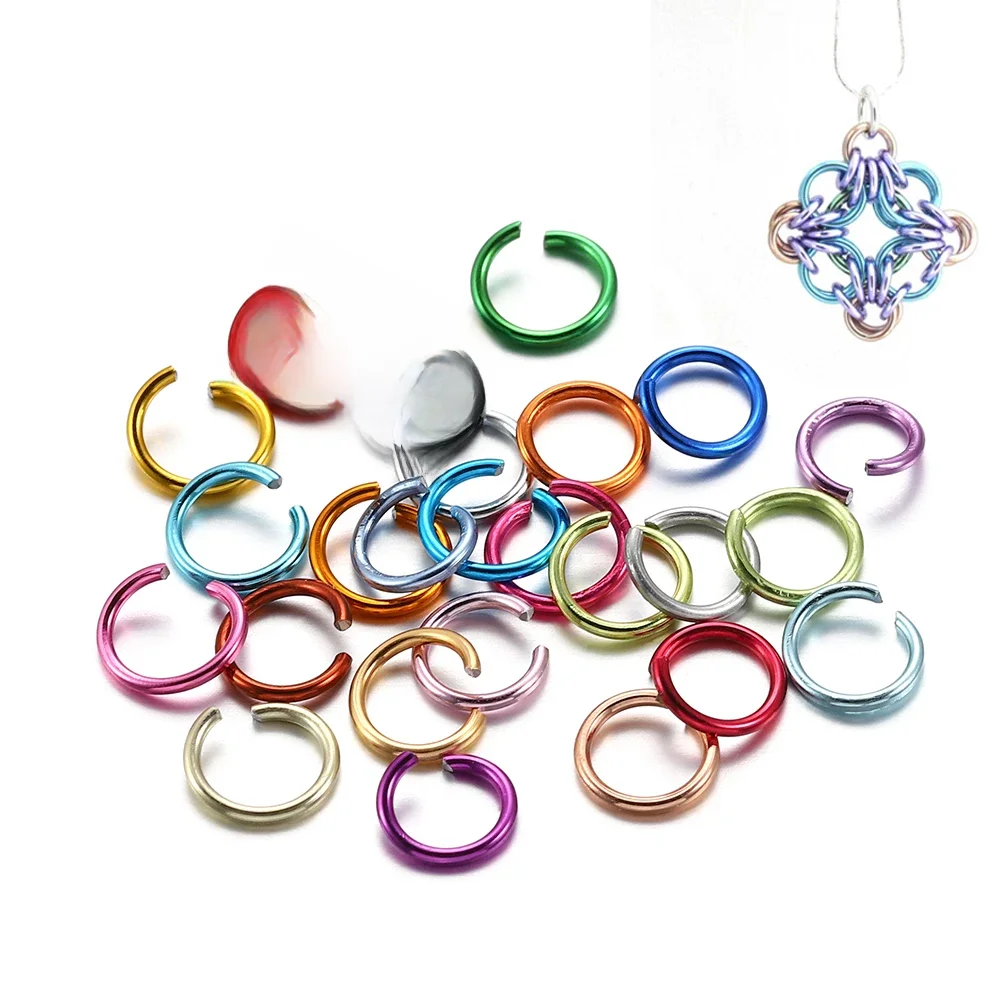 300 pcs/lot 6 8 10 mm aluminium doux ouvert anneau de saut anneaux fendus connecteurs pour bijoux à bricoler soi-même faisant des résultats fournitures accessoires