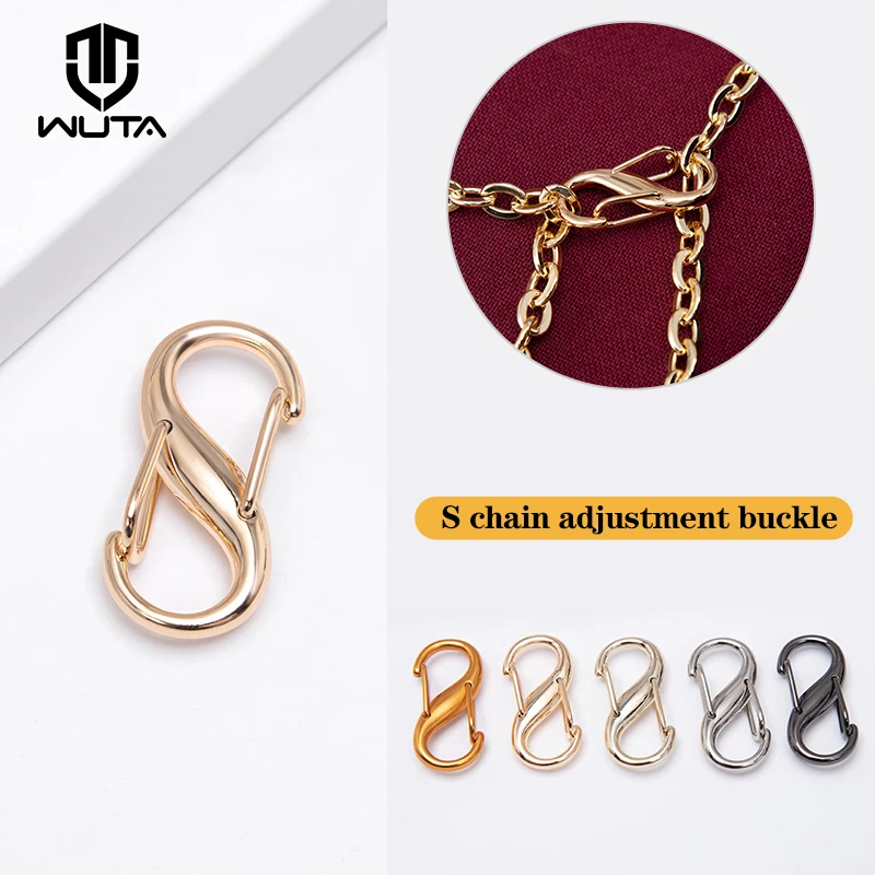 Wuta 4 Stuks Zak Chain Richter Gesp S-Vormige Tas Riem Verkorting Extension Gesp Schouderriem Verkorten Gouden Zak accessoires