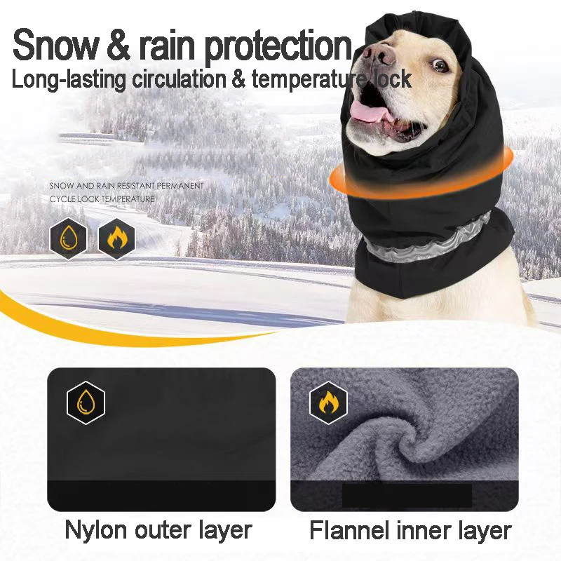 Dog Earmuff Snowproof Waterproof Cold-proof Warm Neck Protection Adjustable With Reflective Clauses Scarf Windproof Pet Supplies