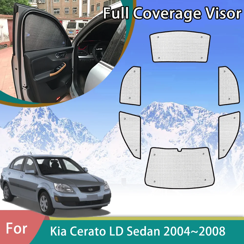 

Автомобильный зонтик с полным покрытием, анти-УФ-защита для Kia Cerato Sephia Spectra LD Sedan 2004-2008 2007, автоаксессуары, солнцезащитный козырек, оконные козырьки