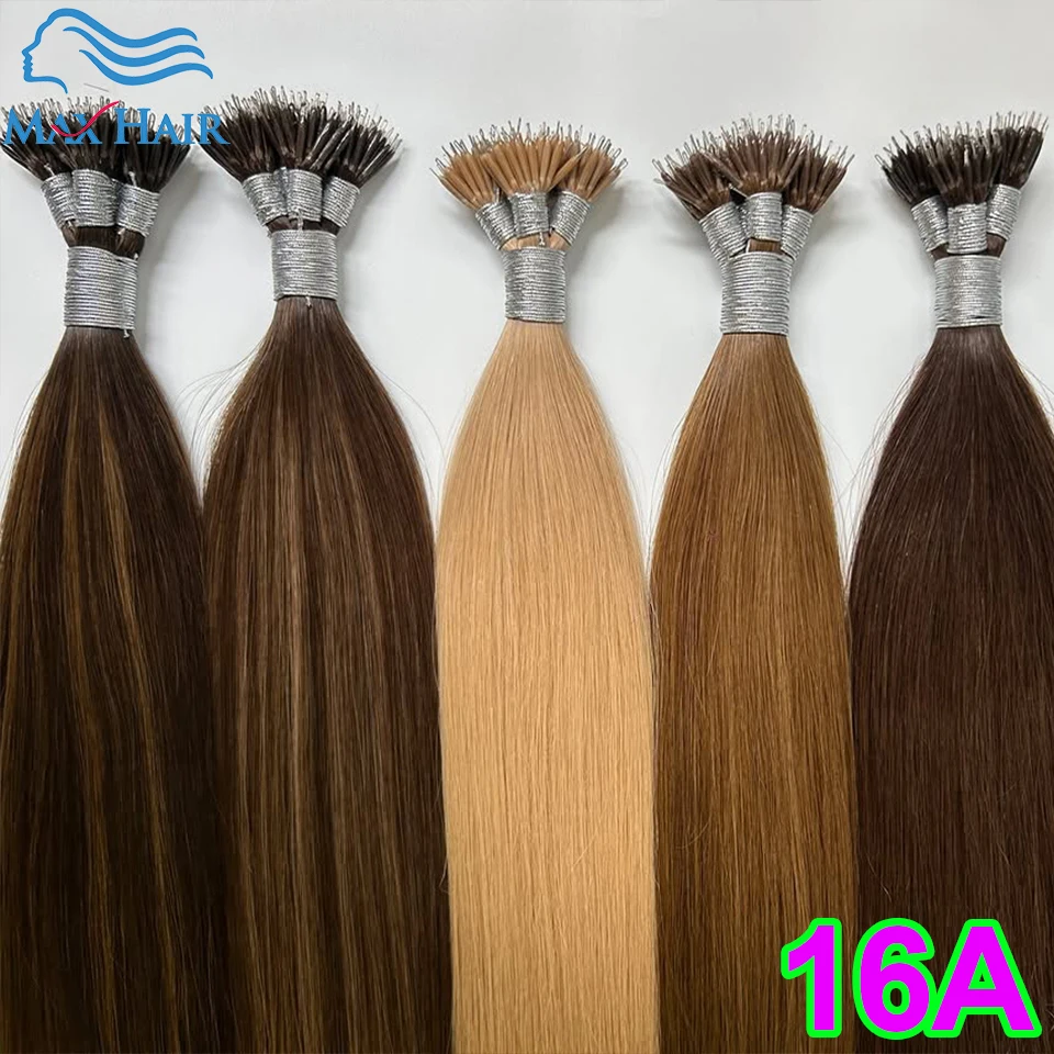 

Нано-кольцевые человеческие волосы 16A Micro Beads Real Remy Натуральные европейские человеческие волосы коричневые 18–30 дюймов 100% человеческие волосы