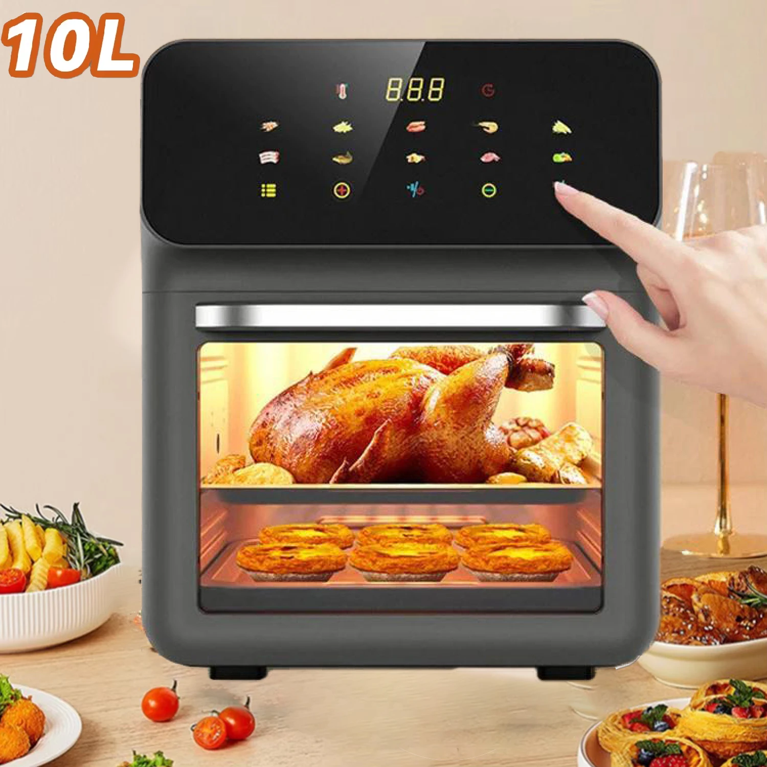 10L Large Capacity Electric Air Fryers Oil-free Automatic House