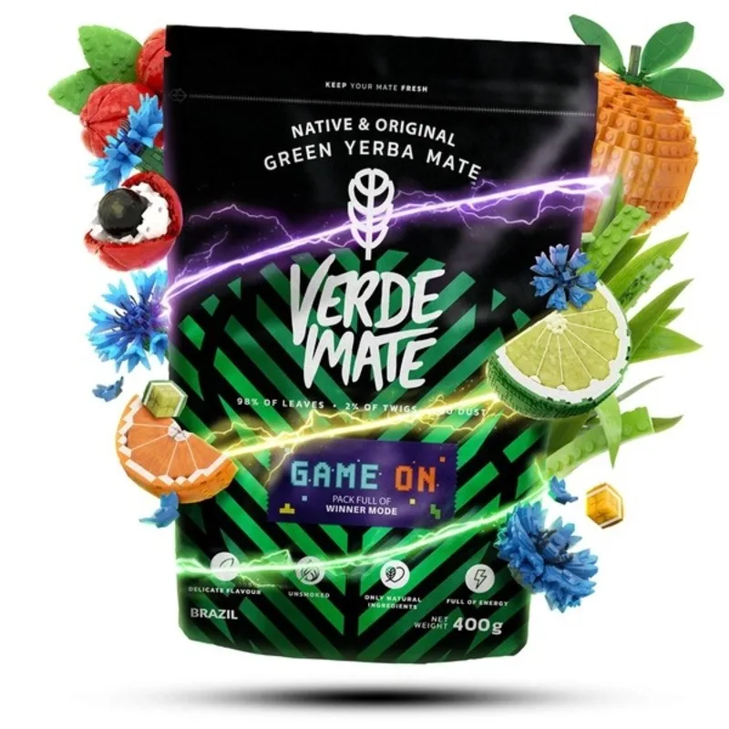 Verde Mate Green Game On 0,4 kg-gamer yerba mate aromatizado con bebida energética