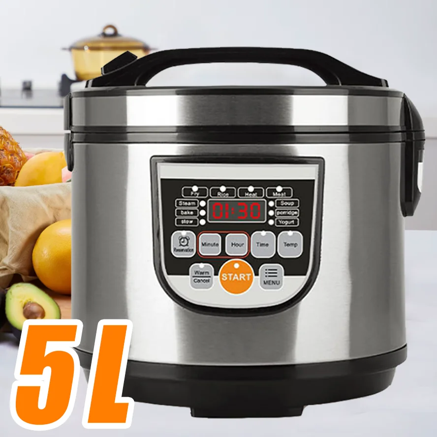 Cuiseur à riz automatique, appareil de cuisson électrique pour la cuisine domestique, antiadhésif, 5L, chauffe-plats, cuiseur vapeur pour usage domestique