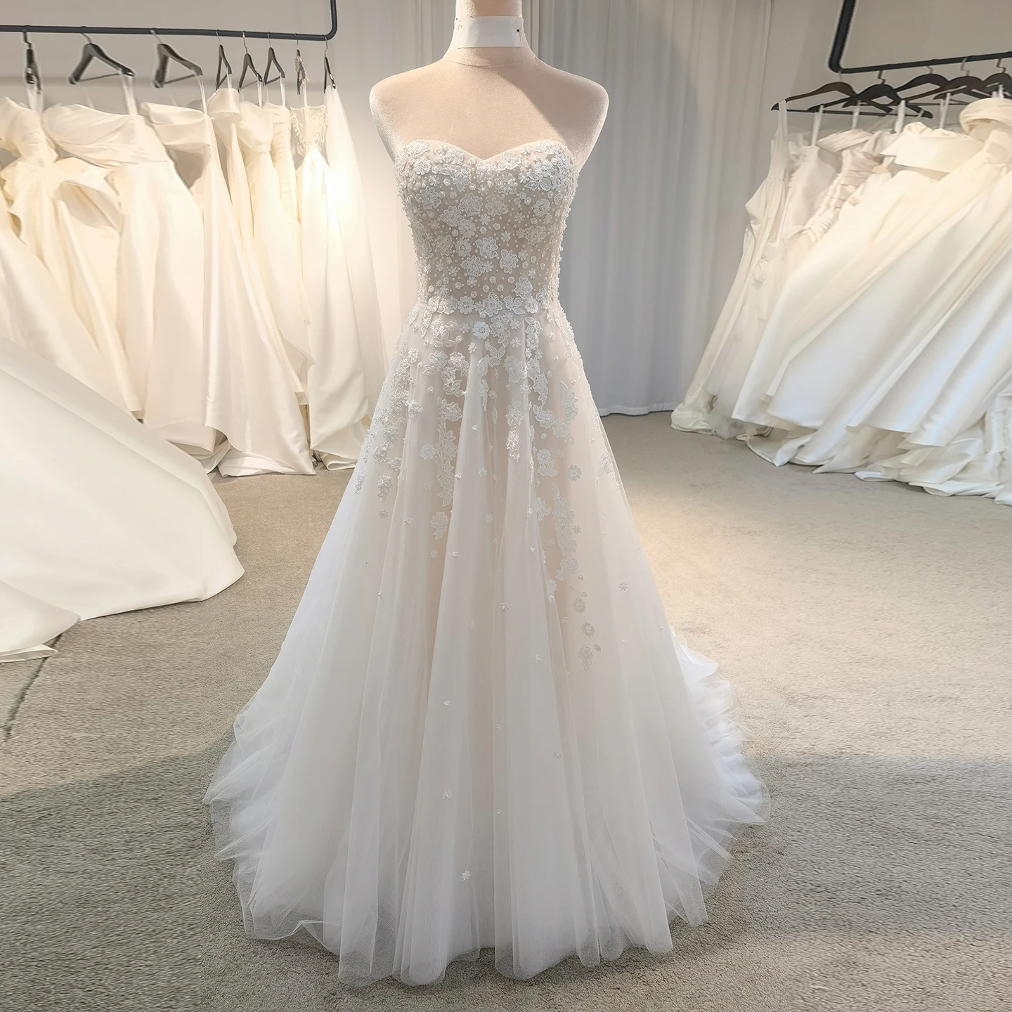 

Sharon Said 100% Real Photos 3D Flowers A-Line Wedding Dresses Elegant Sweetheart Tulle Off White Bride Dress AM005 Customized