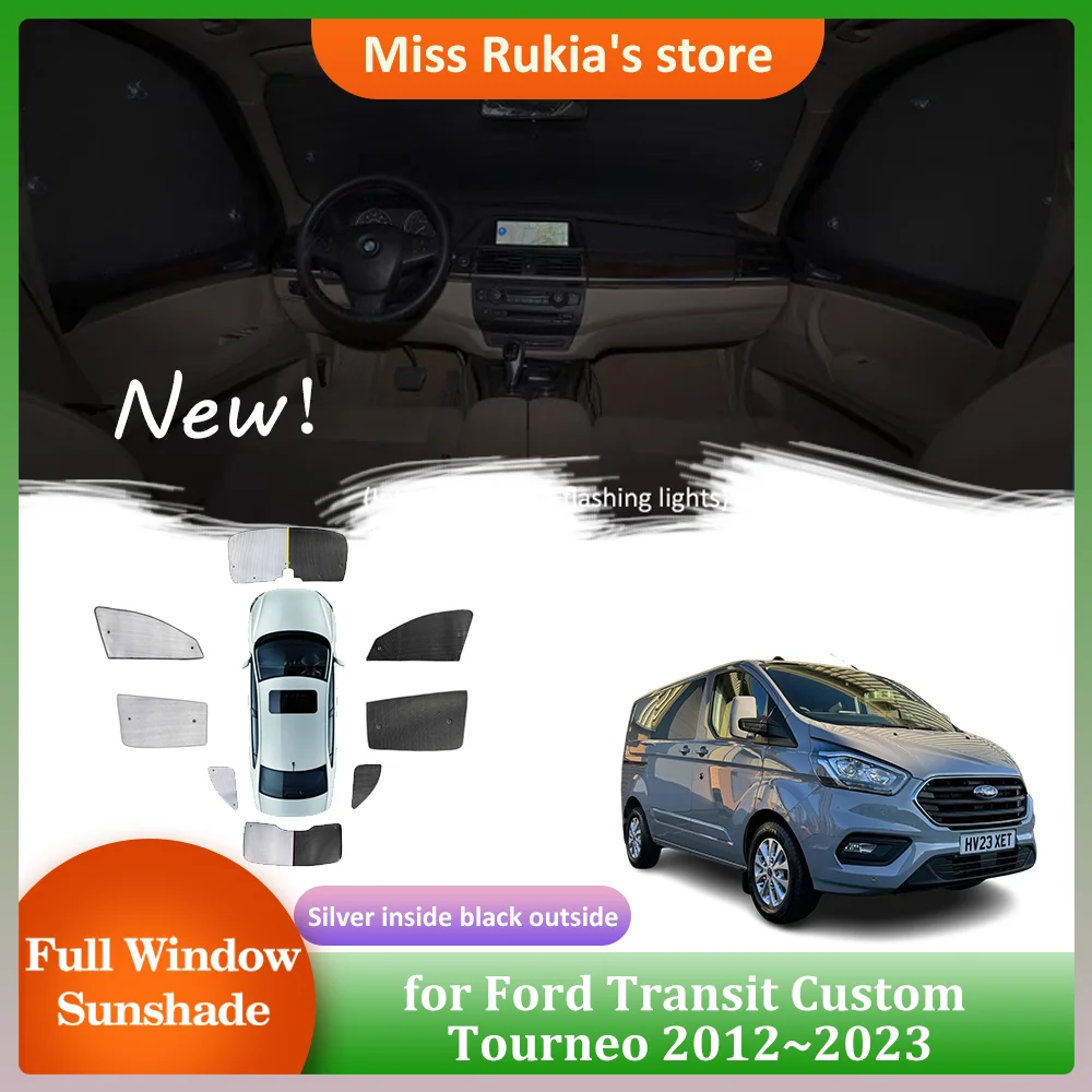 

Full Coverage Sunshades for Ford Transit Custom Tourneo 2012~2023 Car Windows Sun Visor Windshield Curtain Mat Cover Accessories
