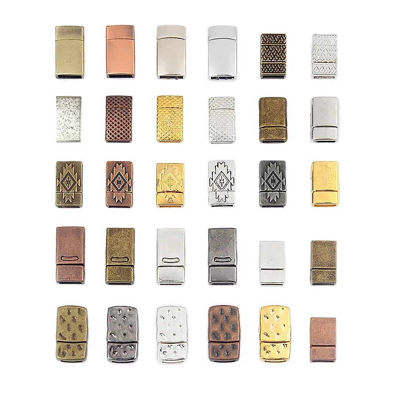 3 zestawy płaskie mocne zapięcie magnetyczne zapięcie końcowe złącze dla 10x2mm płaski skórzany sznurek bransoletka DIY akcesoria do wyrobu biżuterii — zdjęcie 2