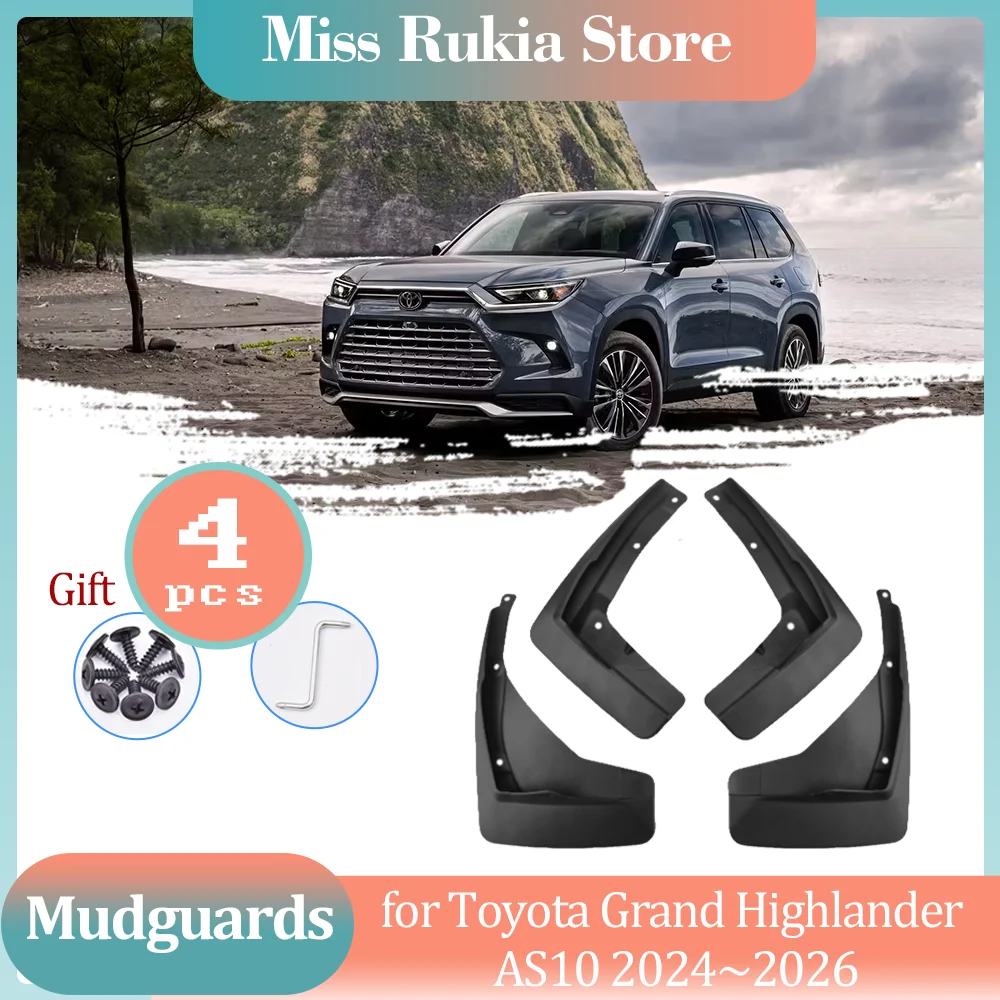 Car Mud Flaps for Toyota Grand Highlander AS10 2024~2026 2025 Mudguards Splash Guard Fender Flare Front Rear Cover Accessories