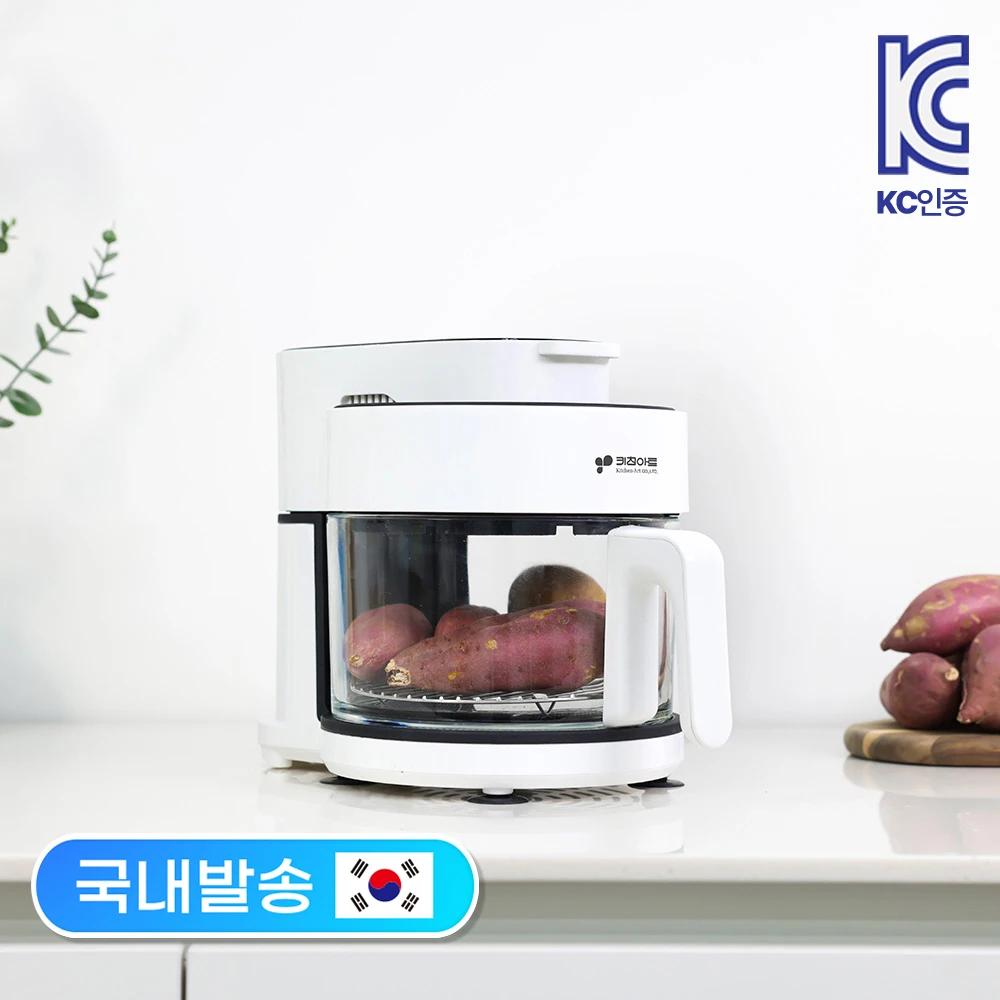 مقلاة هوائية فنية للمطبخ Kaf-4035 سلة زجاجية قابلة للفصل باللون الأبيض 3.5 لتر