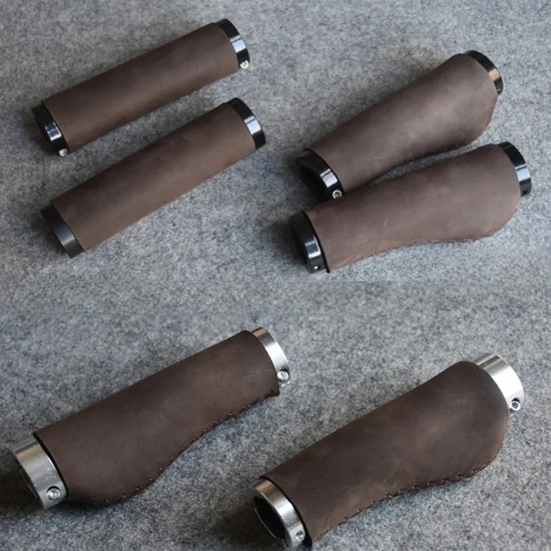 AliExpress G123 Bike Grips Frosted Suede Bicycle Head Layer Cowhide Leather Handlebar Mountain Folding Bike Leisure Retro Handlebar Cover