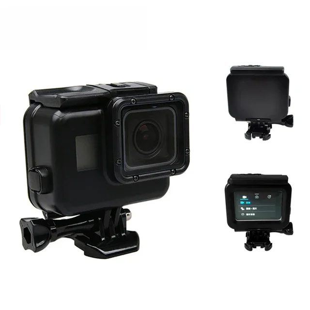 Wodoodporna obudowa do nurkowania 45M pod wodą + dotykowe mocowanie na tylnych drzwiach w kolorze czarnym do GoPro Hero 5 6 7 Black Go Pro Akcesoria — zdjęcie 2
