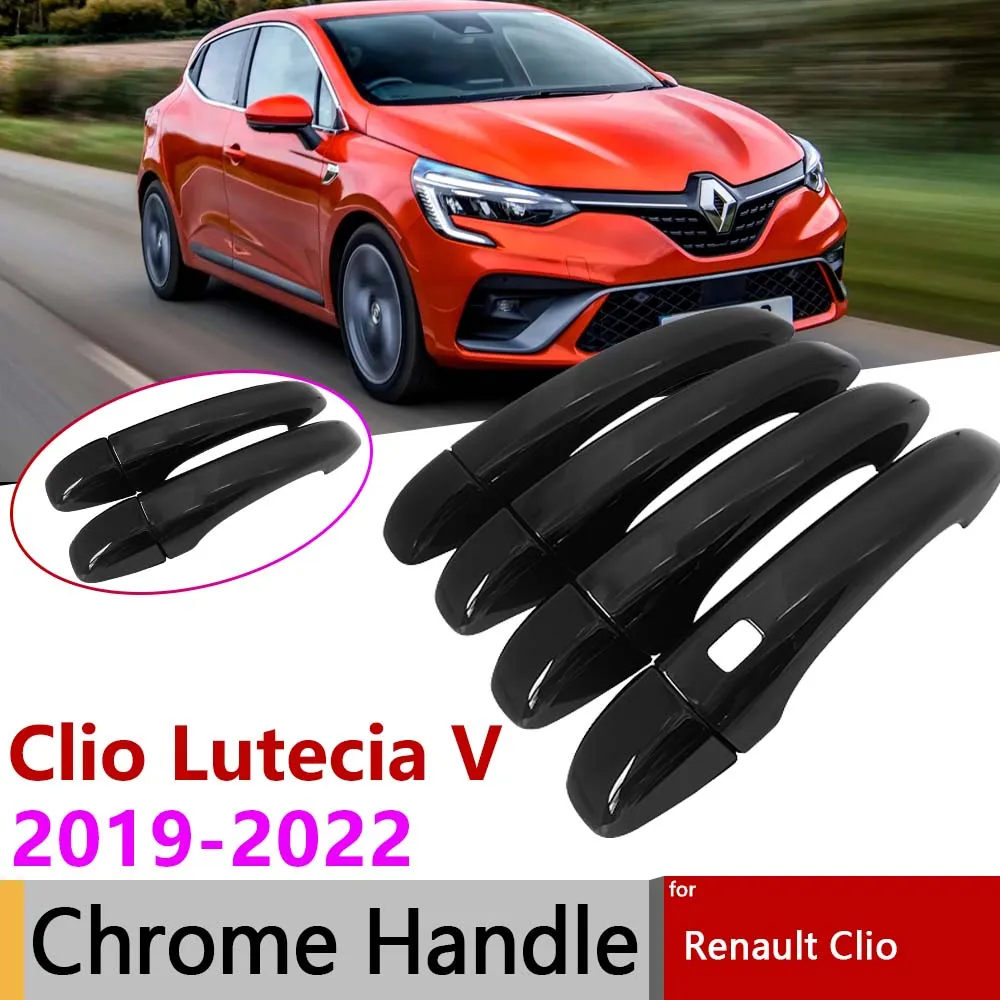 

Anti-scratch for Renault Clio Lutecia 5 V MK5 BF 2019 2020 2021 2022 2023 Gloss Black Door Handle Cover Car Exterior Accessories