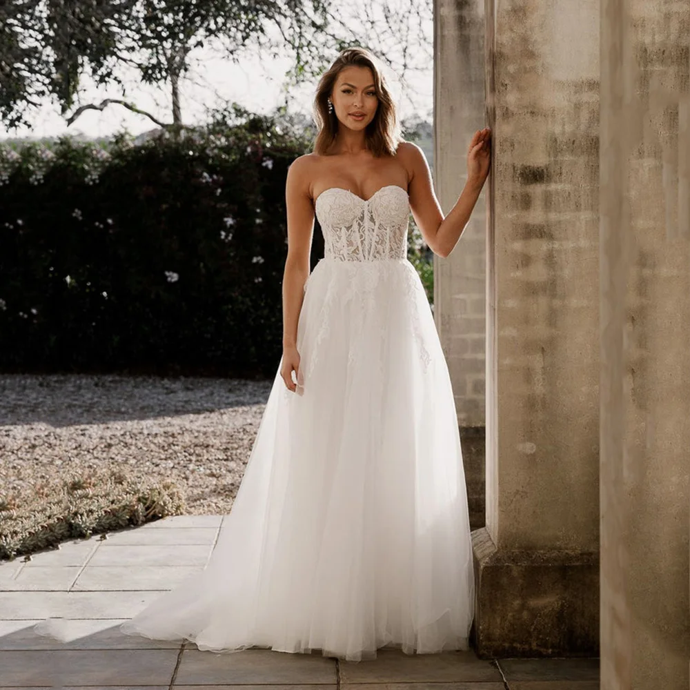 

Msikoods Vintage Lace Wedding Dresses 2026 A Line Bridal Gown Tulle Appliques Sheer Corset Brides Wedding Dress Customized