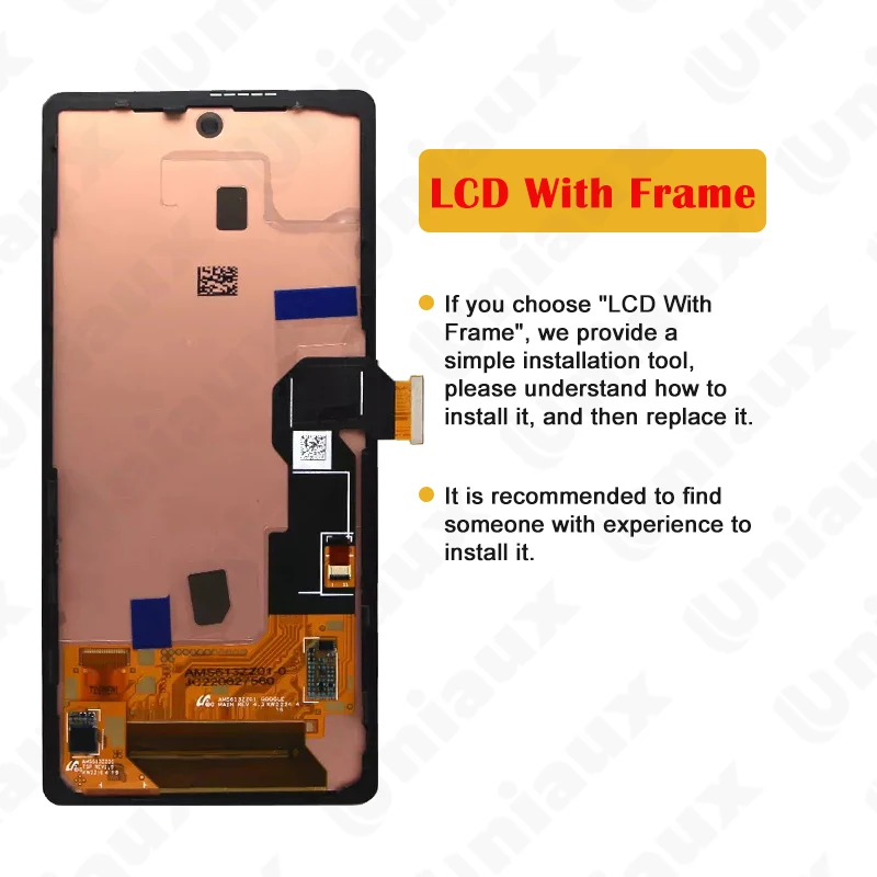 Imagem -03 - Lcd Touch Screen Digitizer com Frame Display Tampa Traseira da Bateria Google Pixel 6a Original 61