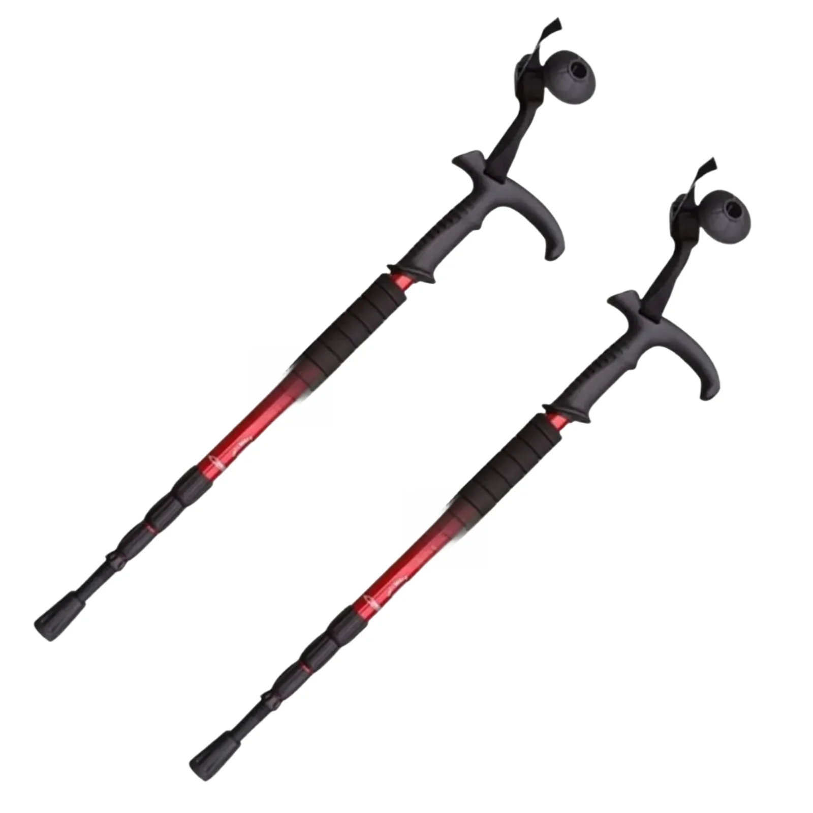 4-teilige Teleskop-Trekkingstöcke, Verstellbare Aluminium-Wanderstöcke mit Stoßdämpfung, Ergonomischer Gebogener Griff, Leichte Wanderstöcke für Wandern, Trekking, Camping und Outdoor-Abenteuer