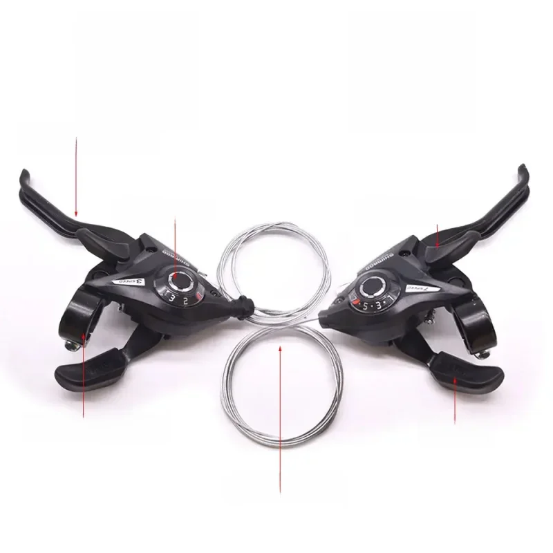 AliExpress 3X7 21 Speed Bicycle Shifter Levers Brake Cycling Disc Handle Brake Levers with Shift Cable Bike Accessories for Road Bike Mtb