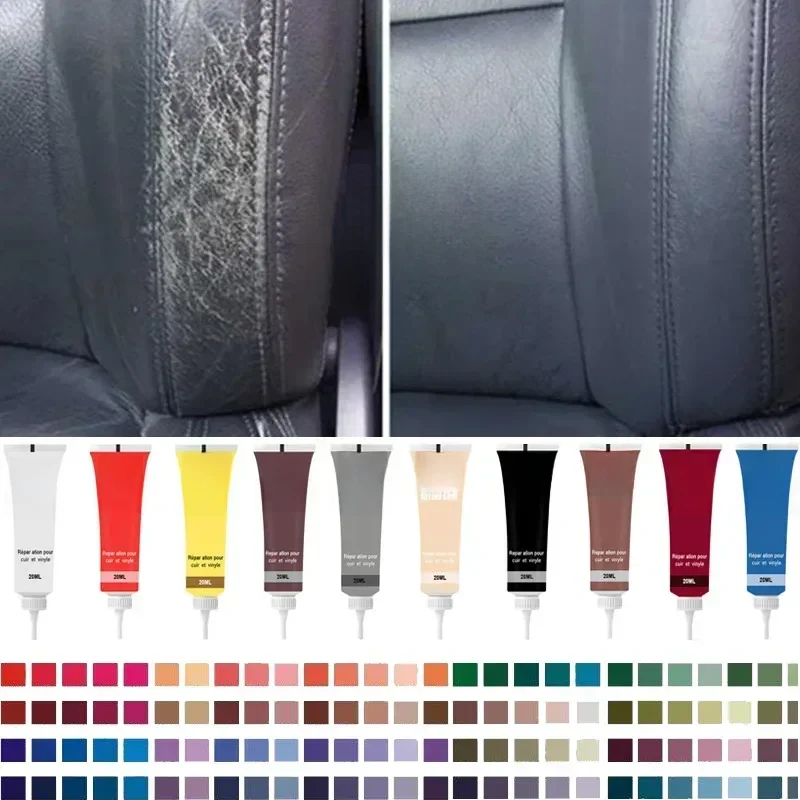 Gel de réparation pour cuir de voiture, crème de rénovation complémentaire, peinture pour siège de voiture, pâte d'entretien, 20ml