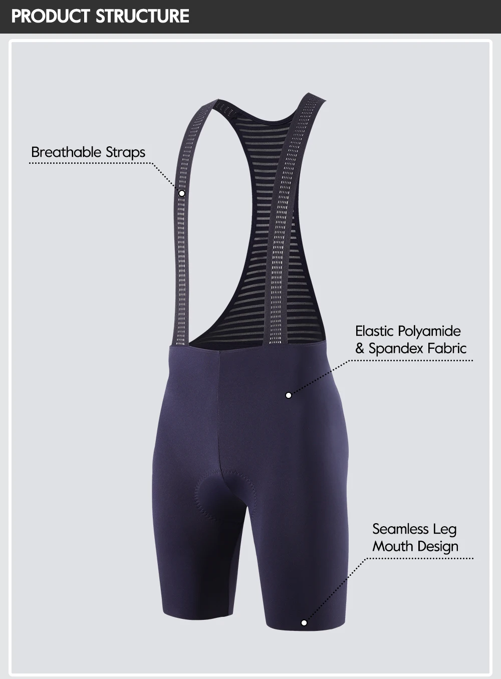 RION Herren Radsport-Trägerhose MTB-Tights Nahtlose Profi-Fahrradbekleidung Trägerhosen Italienische Dolomiti-Polsterung Rennrad-Ausrüstung – Detail 8