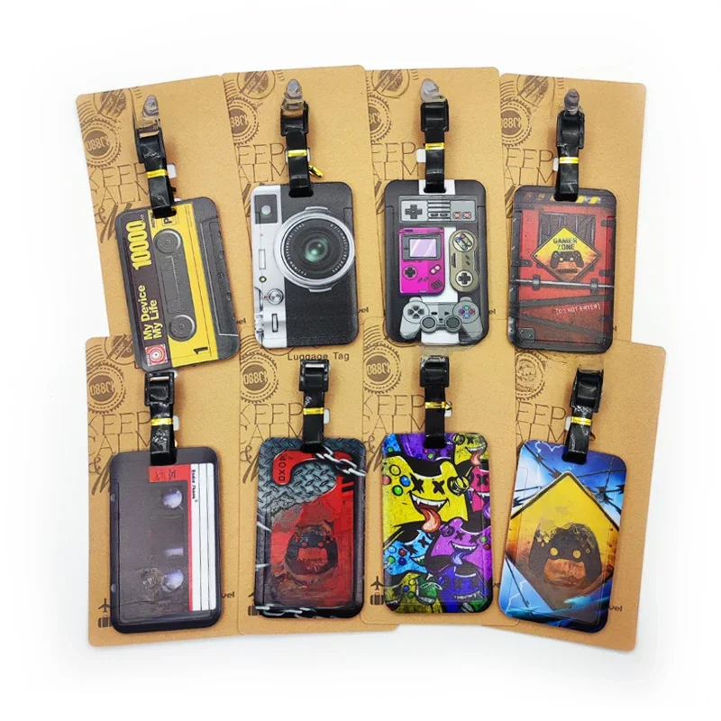 Étiquette de bagage pour appareil photo, étiquette de bagage de voyage pour hommes, valise pour garçons, porte-adresse d'identification, bagages d'embarquement, billet de valise Portable