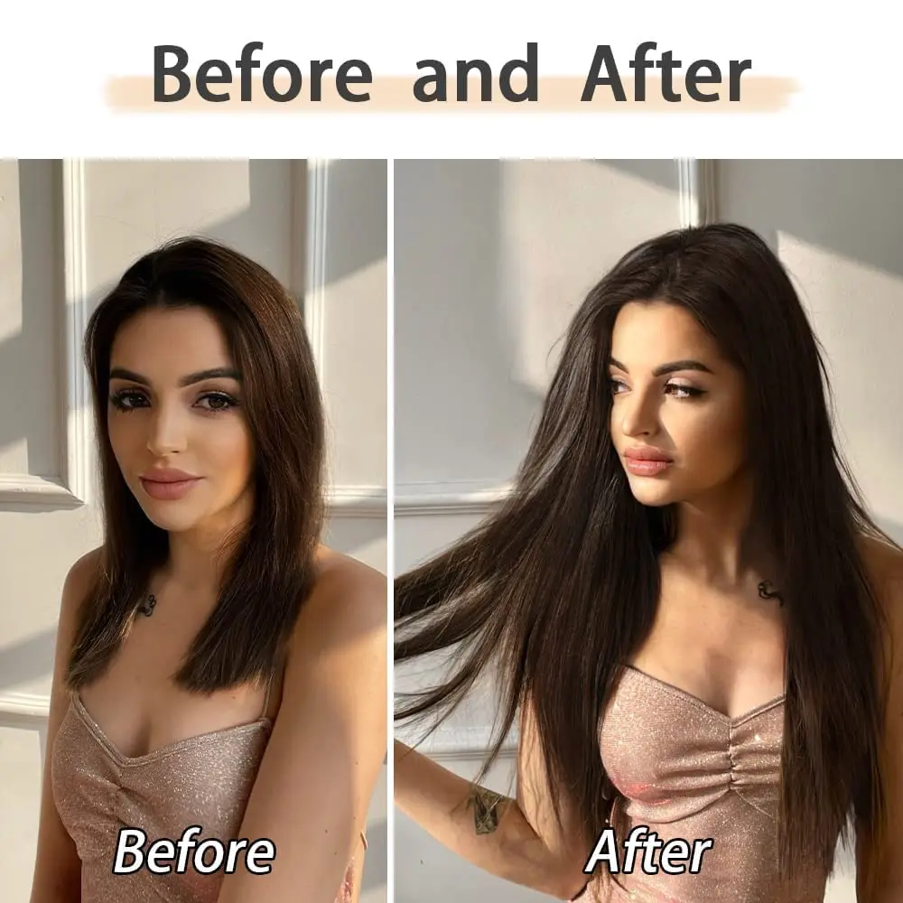 Synthetische Haarkussentjes 60Cm Clip In Hair Extensions Natuurlijk Onzichtbaar Haarstuk Dunner Wordend Haar Haar Kussen