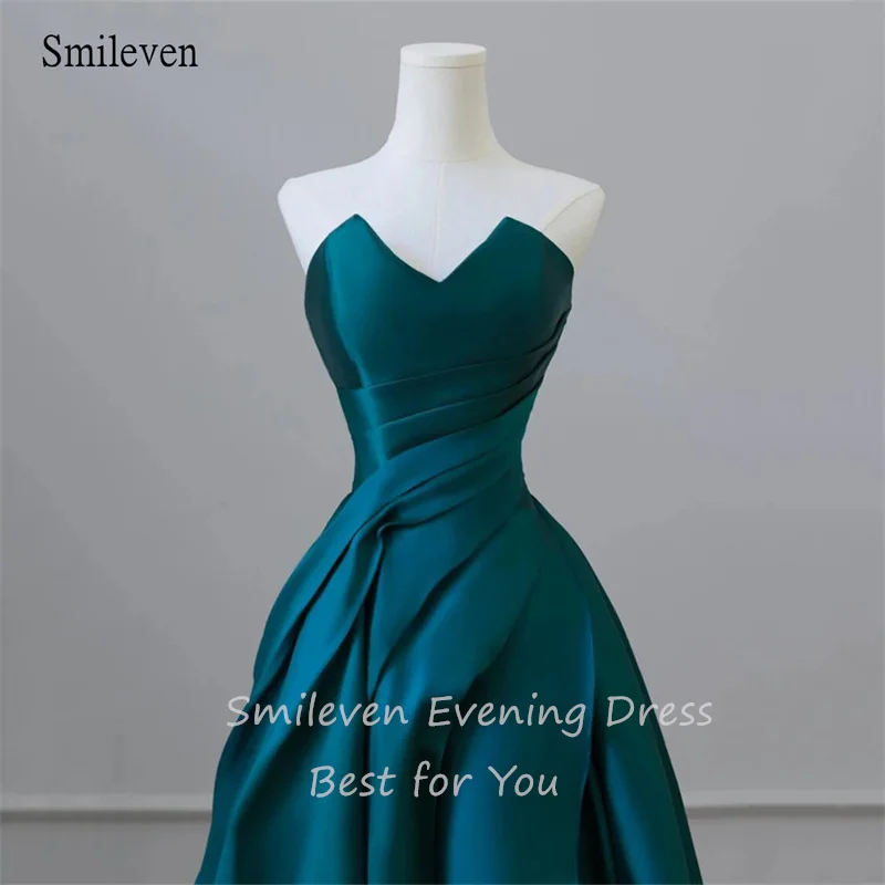 Smileven Elegant A-line Evening Dress Floor Length Prom Dresses Sleeveless Satin Backless Evening Party Gowns 2024