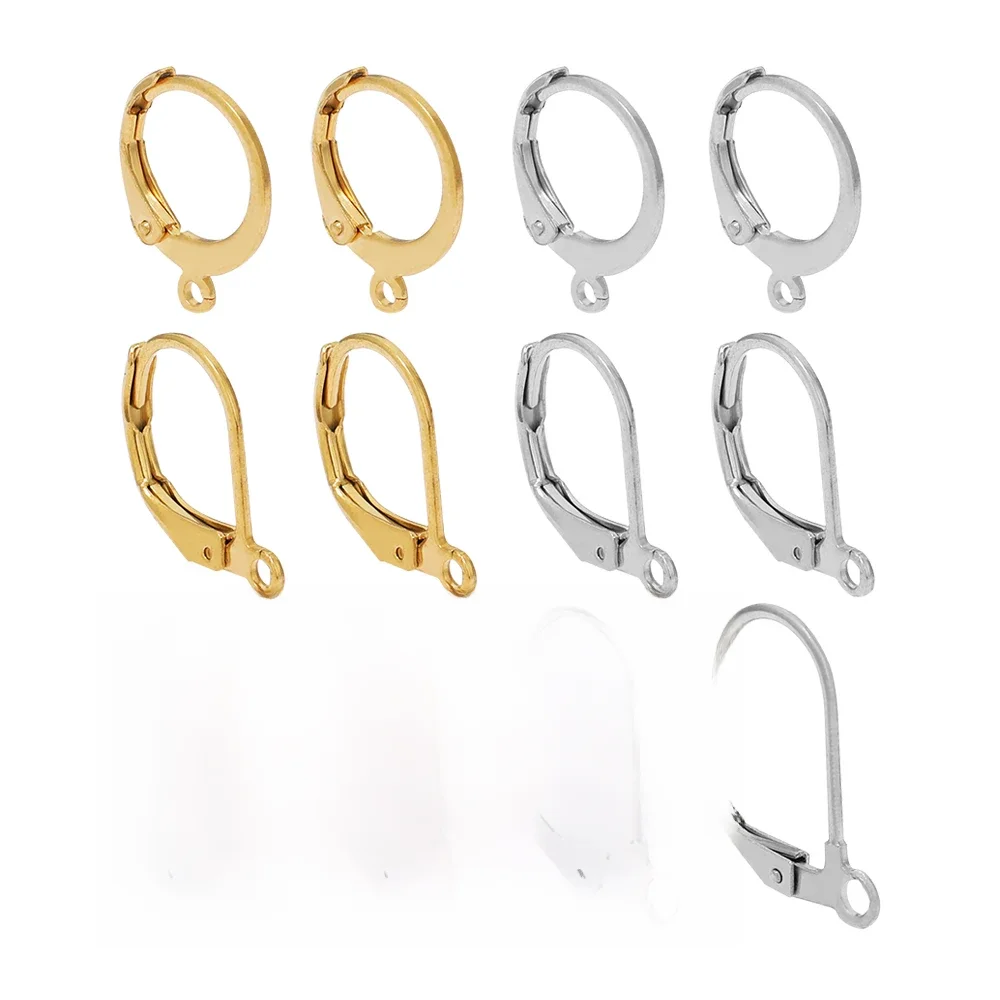 20 pièces en acier inoxydable 18k couleur or rond Earwire crochets cerceau boucles d'oreilles résultats pour bricolage femmes boucles d'oreilles connecteurs fabrication de bijoux